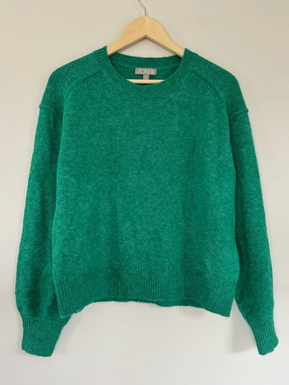 NWT J.Crew Relaxed Pullover Alpaca Blend Sweater Kelly Green Size Medium